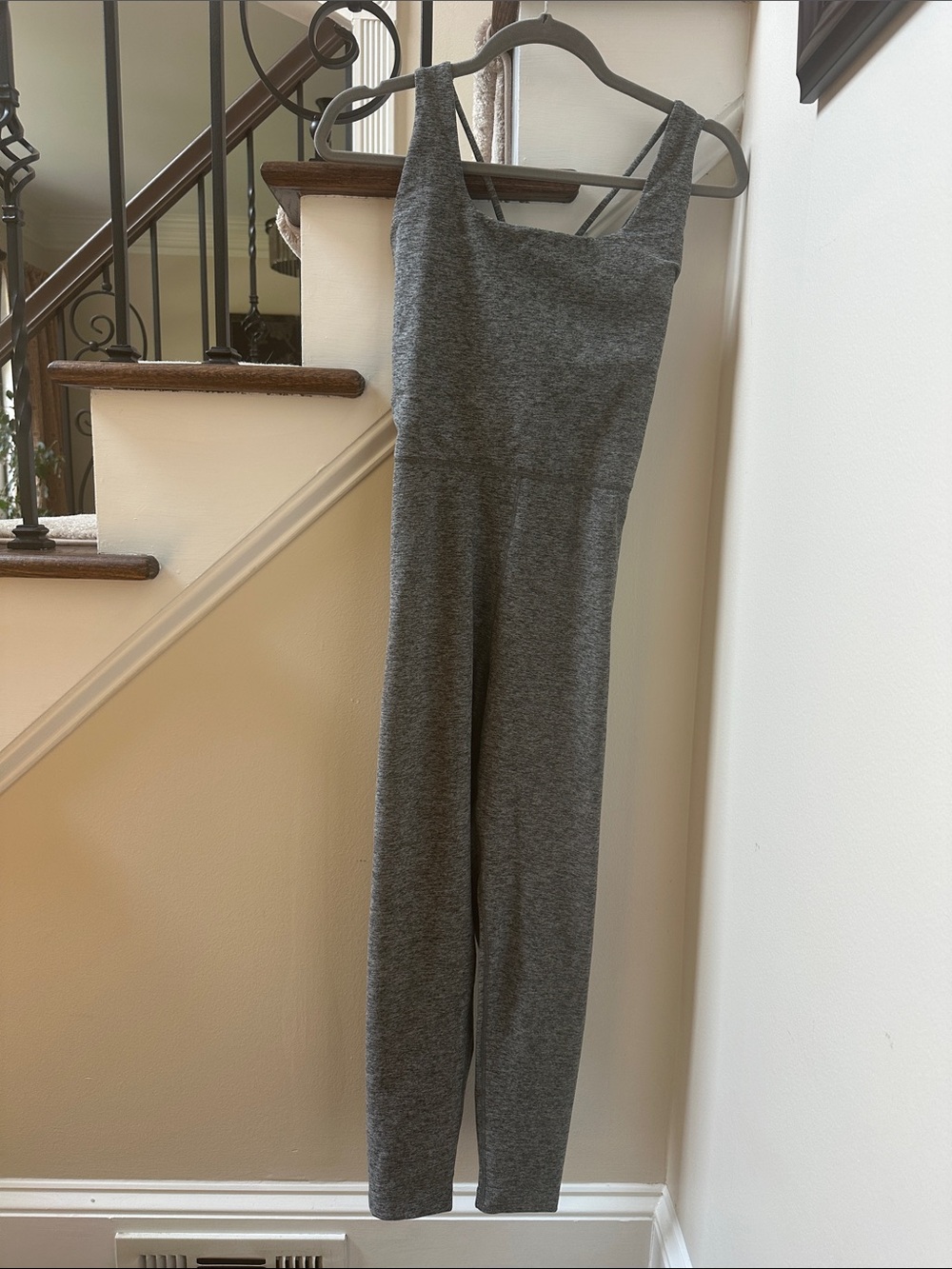 CALIA by Carrie Underwood Gray Knit Skinny Jumpsuit
